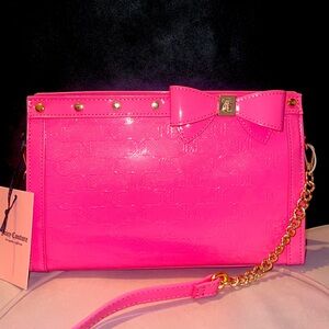 Juicy Couture Patent Bow hot pink crossbody